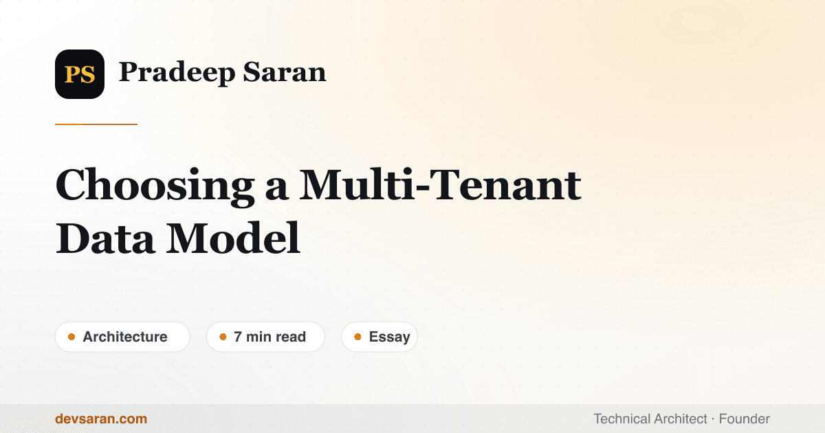 Choosing a Multi-Tenant Data Model You Won't Regret in Year Three ...