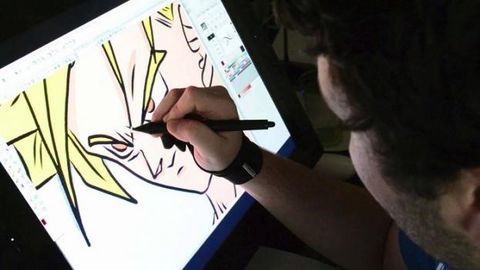 Digital animation of an artistic sketch based on a selfcreated 3d  illustration of a female cyborg modelrelease or  CanStock